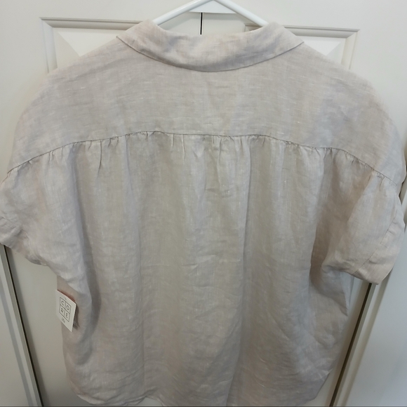 Linen button front blouse BNWT - Picture 3 of 4